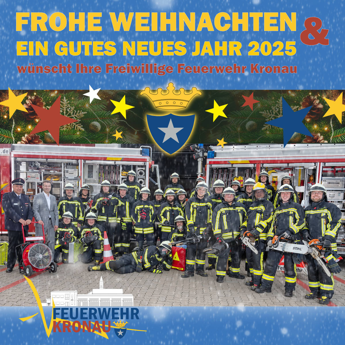 Frohe Weihnachten und ein gutes neues Jahr wünsch die Freiwillige Feuerwehr Kronau